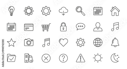 Collection of various web icons.