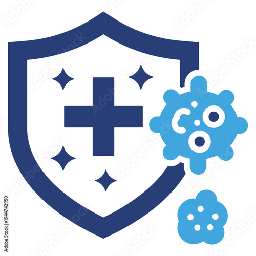 Antibacterial Shield Two Color Icon