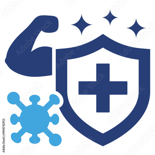 Immune Strength Two Color Icon