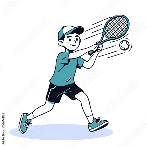 boy playing tennis editable vector design, sport, racket, player, ball, game, play, woman, playing, silhouette, athlete, fun, sports, exercise, vector, people, fitness, active, illustration