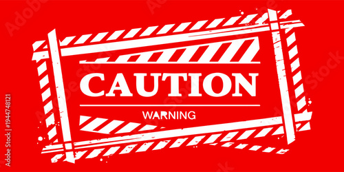 ellow caution sign board in grunge style with black lines. Realistic warning signboard, attention banner template, road shield. Vector illustration with grain, old texture, stain and scratch.