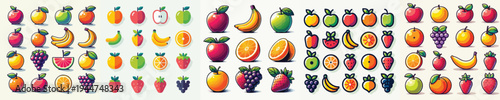 Fruits Icon Vector Illustration Collection