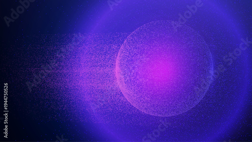 Particle Globe Background. Abstract Dot Sphere. 3D Big Data Bg. A Concept Of Atom Spins In Space And Light. Cyber Network Of Points In A Futuristic Pattern. Digital Particle Globe