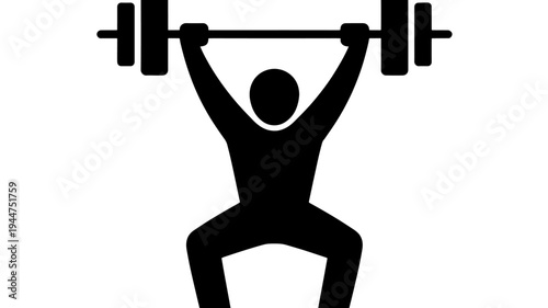 Man Lifting Weights Overhead In Silhouette For Fitness Concepts