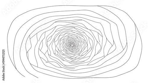 A detailed adult coloring page featuring intricate swirling patterns in black lines on a white background, ideal for relaxation and creative expression.