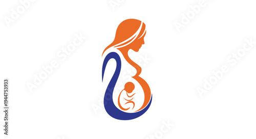 Abstract Motherhood Symbol Silhouette Modern Design