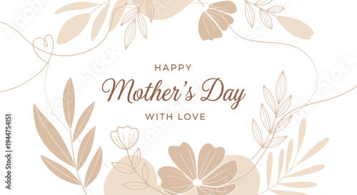 Calm Beige Premium Aesthetic Mothers Day Card