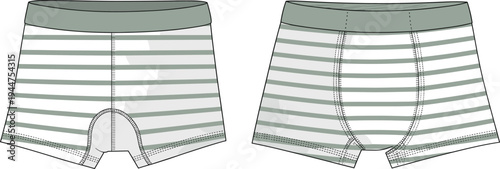 Men's boxer briefs, grey and white stripes, stylish underwear, comfortable fit, breathable fabric, modern design, everyday essentials, durable stitching, fashion