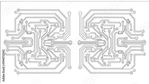 A detailed adult coloring page featuring intricate circuit board patterns on a white background, ideal for relaxation, creativity, and stress relief.