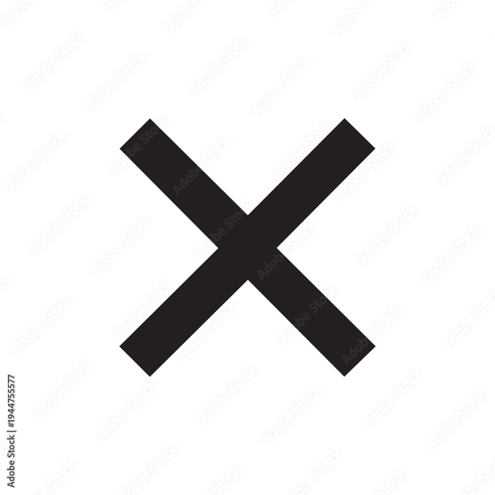 Fototapeta premium Close cancel cross icon vector editable EPS remove symbol