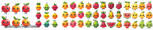 Fruits Icon Character Vector Illustration Collection