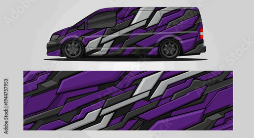 Purple Graffiti Wrapped Van with Bold Street Art Design.