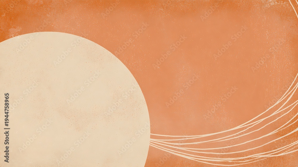 Fototapeta premium Retro muted orange background with vintage lines and subtle grunge