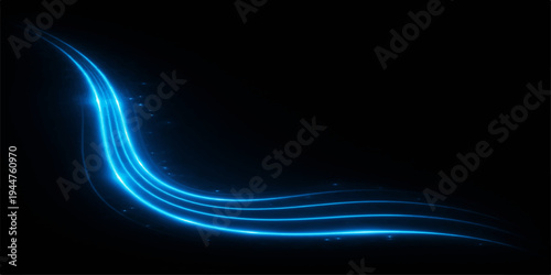 Futuristic abstract blue wave design featuring flowing lines and dark energy motion creates a light textured backdrop with a fractal pattern on a black space illustration