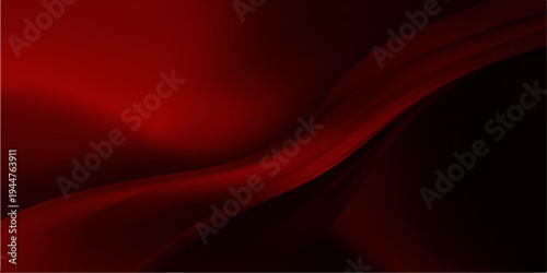 Smooth red silk fabric background with soft flowing waves of satin texture and a curved motion design for an abstract textile backdrop