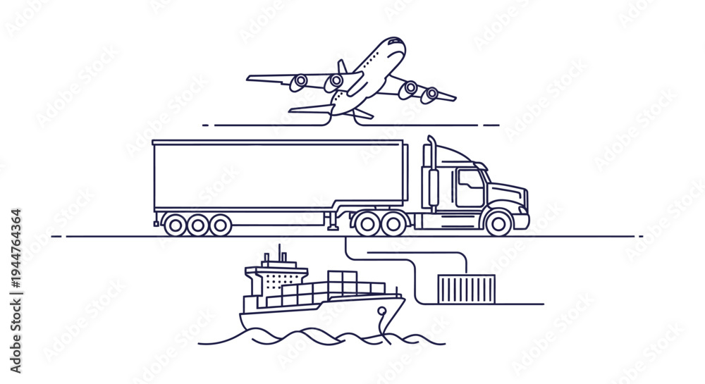 Fototapeta premium Transportation Modes Logistics Supply Chain.