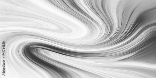 Abstract black and white background featuring smooth liquid waves and a silver silk texture with flowing curves for a modern motion wallpaper design