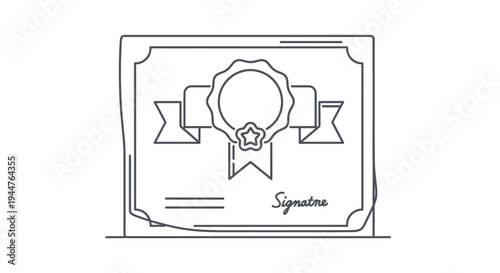 Certificate Award Ribbon Signature Document.