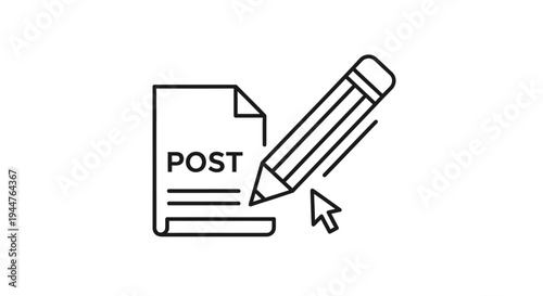 Posting message with pencil cursor icon.
