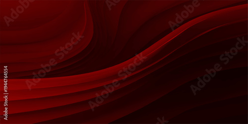 An elegant red abstract wallpaper featuring smooth flowing waves of silk and satin fabric with a soft light texture and motion curves