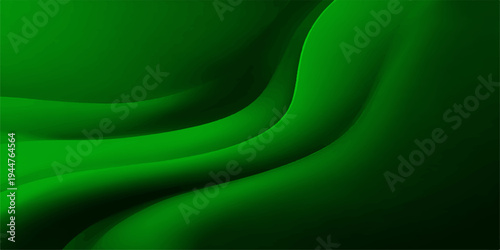 Green abstract background featuring smooth flowing waves and a soft silk texture in a vibrant light design for a nature-inspired motion backdrop