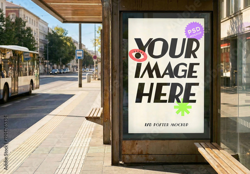 Bus Stop Poster Mockup
