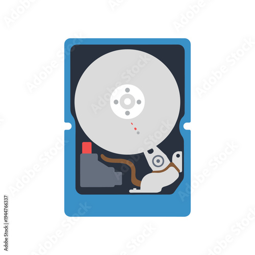 Internal Hard Disk Drive Components Exposed.