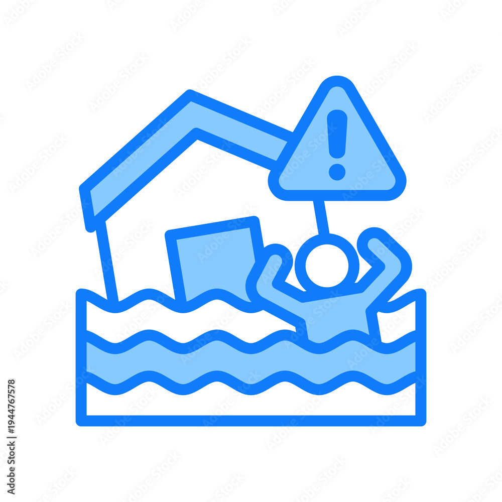 Obraz premium Flood blue icon 