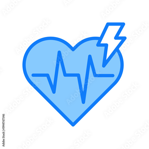 Defibrillator blue icon 