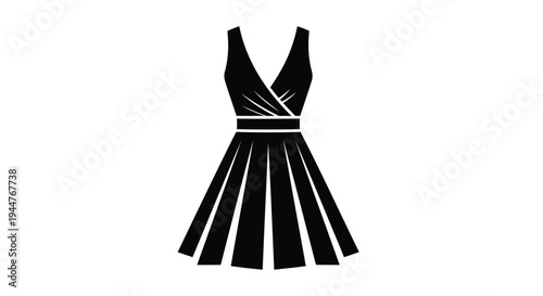 Vector illustration of a black sleeveless dress