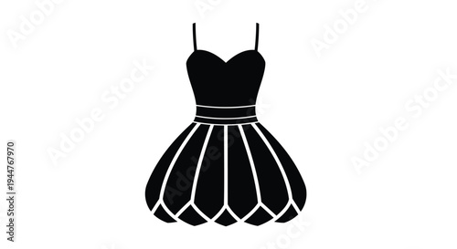 Vector illustration of a black cocktail dress