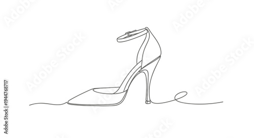 Vector illustration of a single high heel shoe