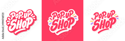 Pop Up Shop Hand Lettering Sticker Set