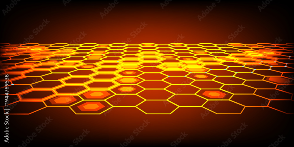 Obraz premium Dynamic Hexagons. Abstract 3d background. 3D render.