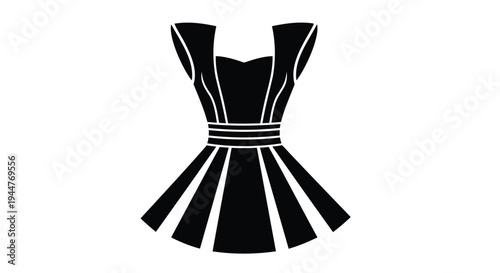 Vector illustration of a black cocktail dress icon