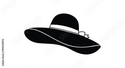 Vector black cowboy hat icon