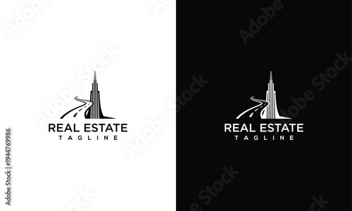 Real Estate Skyscraper Logo Design - Modern Property Development Brand Symbol.