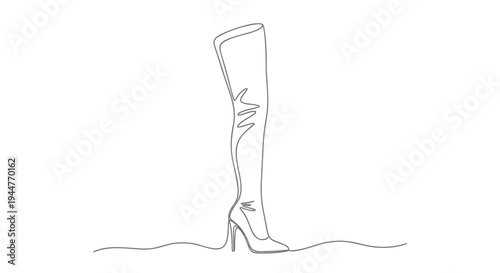 Vector illustration of a single high-heeled boot