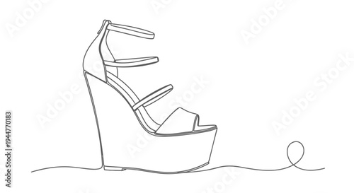 Vector illustration of a single high-heeled shoe