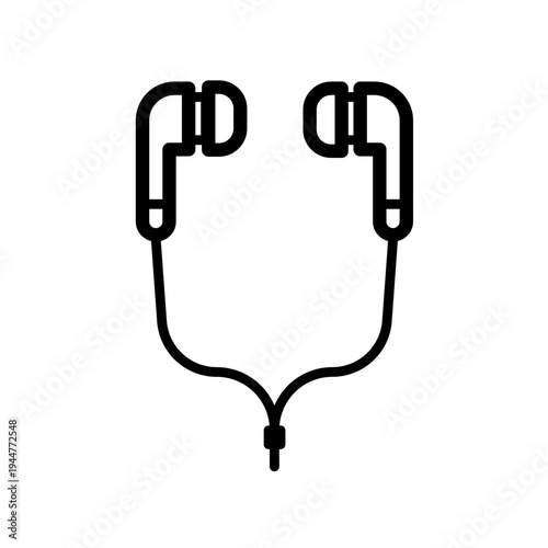 Minimalist in-ear headphones icon