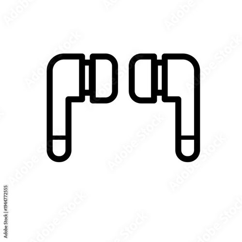 Minimalist in-ear headphones icon