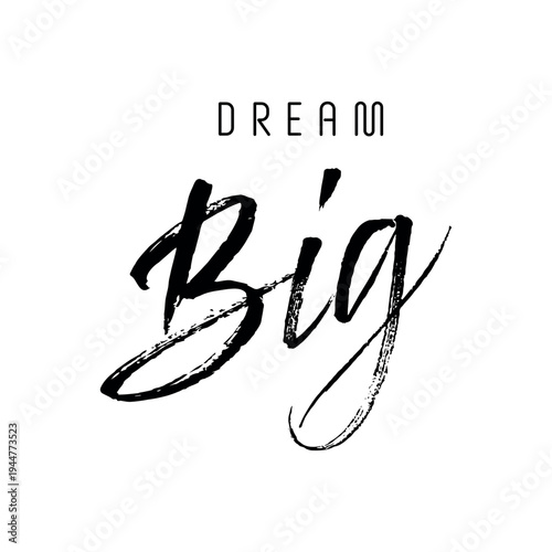 VECTOR Dream big - Motivation concept hand drawn inscription with lines. Calligraphic inscription, vector illustration
