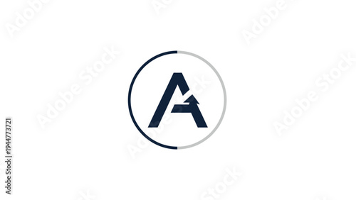 Letter A with arrow indicating growth