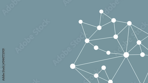 Abstract network of connected dots and lines on a blue background.