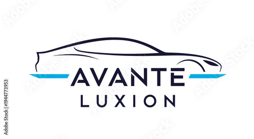 Avante Luxion Car Logo Design with Sleek Outline and Blue Accents.