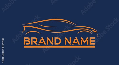 Modern Car Brand Logo Design Silhouette.