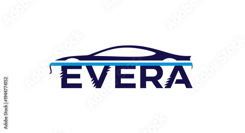 Modern dark blue car silhouette logo with EVERA brand text.