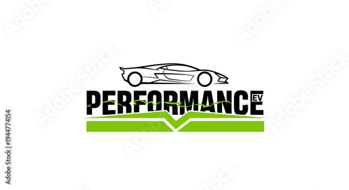 Performance Car Logo with Green Accent.