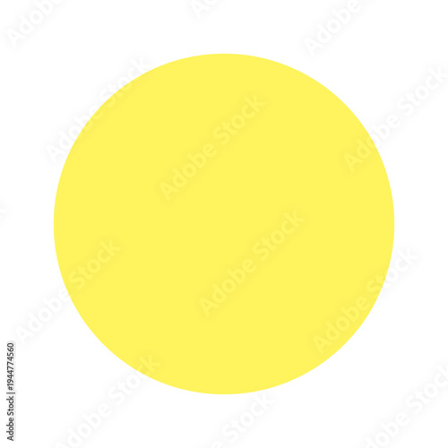 Yellow solid geometric circle shape. Blank round background element vector illustration.