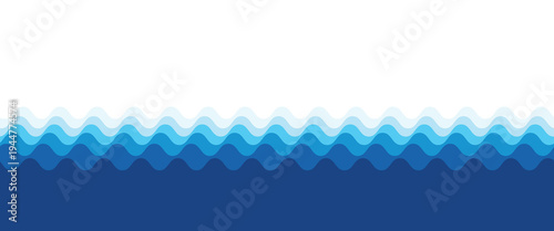 Sea waves layered vector background illustration and sea beach vector illustration.